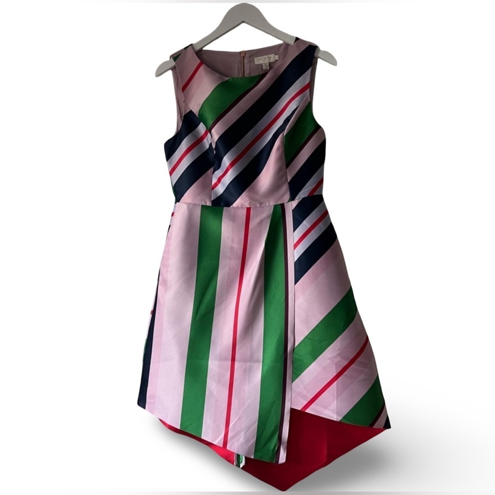 NWT Ted Baker | Bay of Honor Asymmetric Dress Striped | Size 0 - Picture 7 of 16